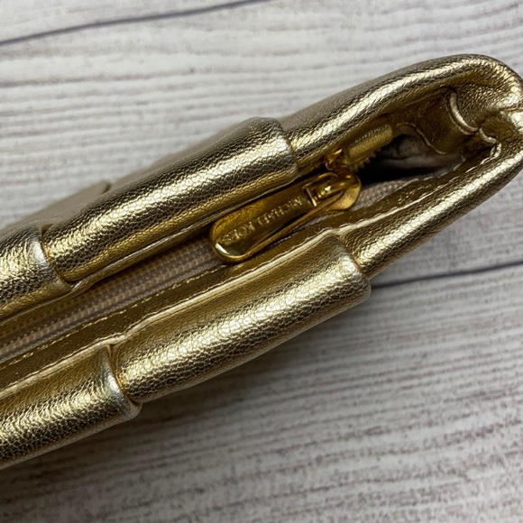 MICHAEL Michael Kors Daria Pleated Gold Clutch - Picture 5 of 16